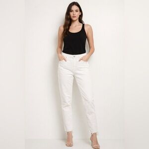 Just Black High-Rise White Straight Leg Jeans